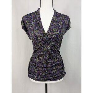 Kenneth Cole Y2K Ruched Mesh Top Babydoll Gothic Dark Fairy Whimsigoth A076